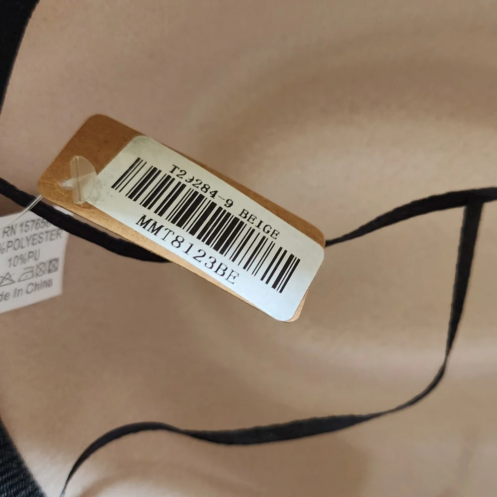 Buckle Cream Hat with Black Accents - Picture 6 of 7